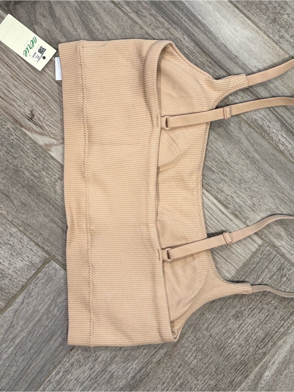aerie Ribbed Bralette - Beige - Picture 3 of 3